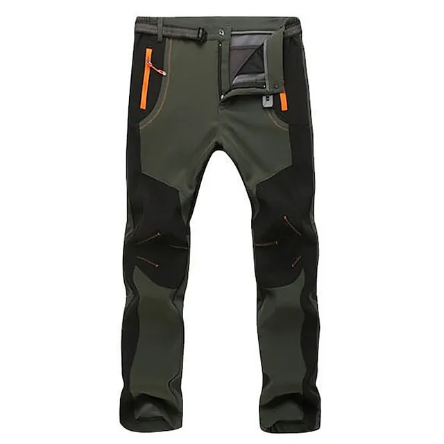 Men's Cargo Pants Fleece Pants Softshell Pants Hiking Pants Pocket Color Block Comfort Breathable Outdoor Daily Going out Fashion Casual Black Army Green
